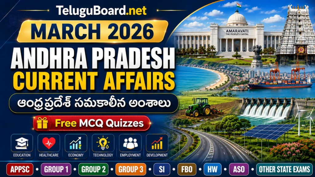March 2026 Andhra Pradesh Current Affairs covering Amaravati and investments | మార్చి 2026 అమరావతి, పెట్టుబడుల ఏపీ సమకాలీన అంశాలు