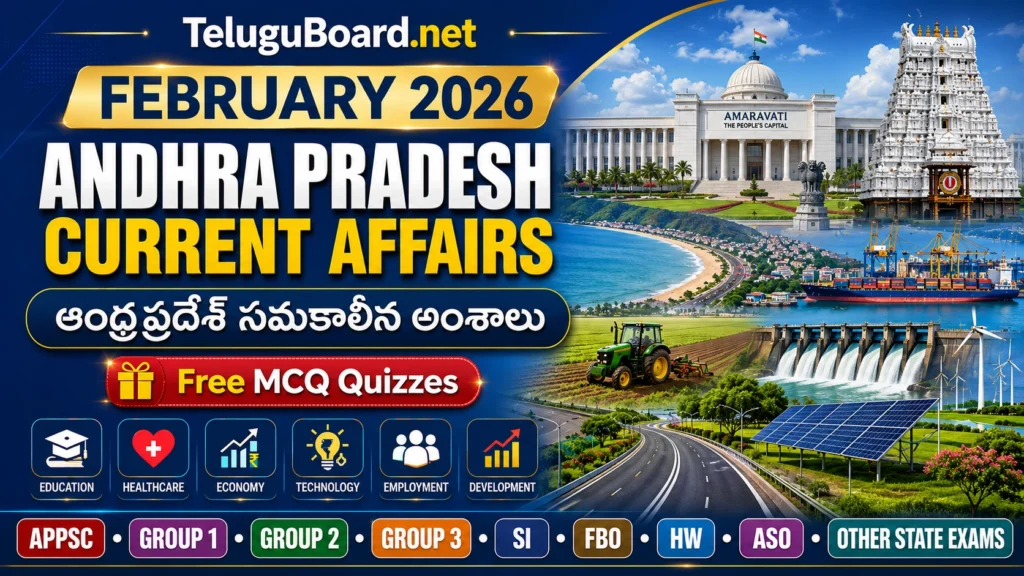 February 2026 Andhra Pradesh Current Affairs including Budget and investments | ఫిబ్రవరి 2026 ఏపీ బడ్జెట్, పెట్టుబడుల సమకాలీన అంశాలు