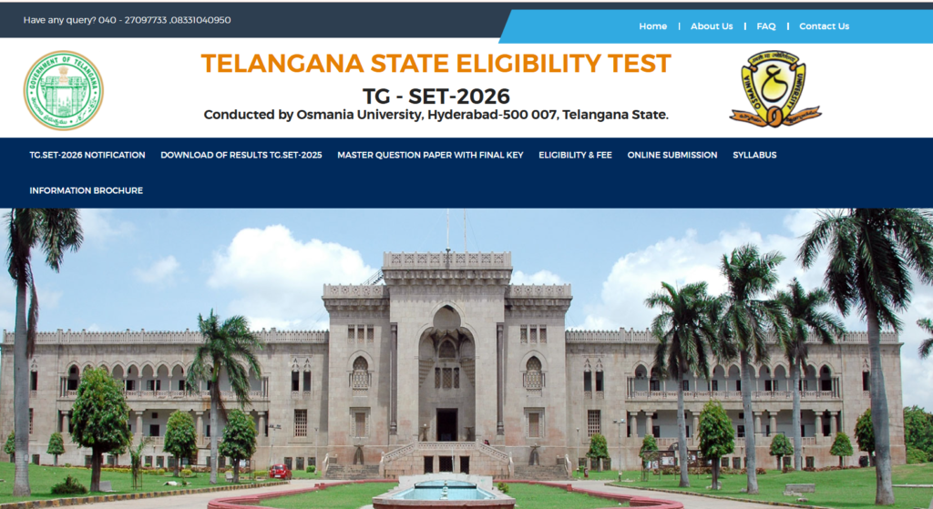 TG SET 2026 Notification Released - TG SET 2026 నోటిఫికేషన్ విడుదల: ఒస్మానియా యూనివర్సిటీ అసిస్టెంట్ ప్రొఫెసర్, లెక్చరర్ ఎలిజిబిలిటీ టెస్ట్ వివరాలు