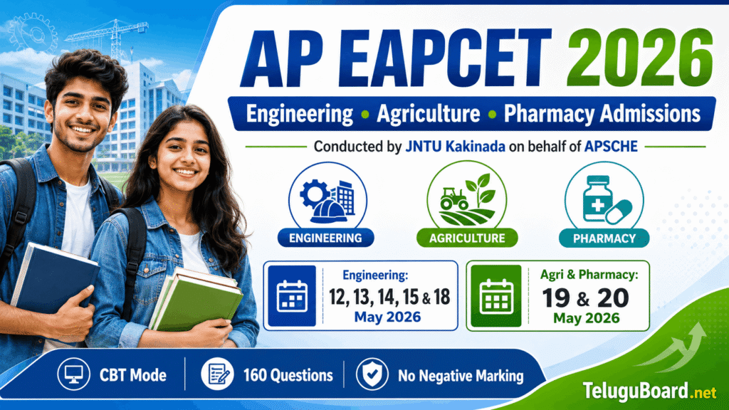 AP EAPCET 2026 notification for Engineering Agriculture and Pharmacy admissions in Andhra Pradesh on TeluguBoard.net