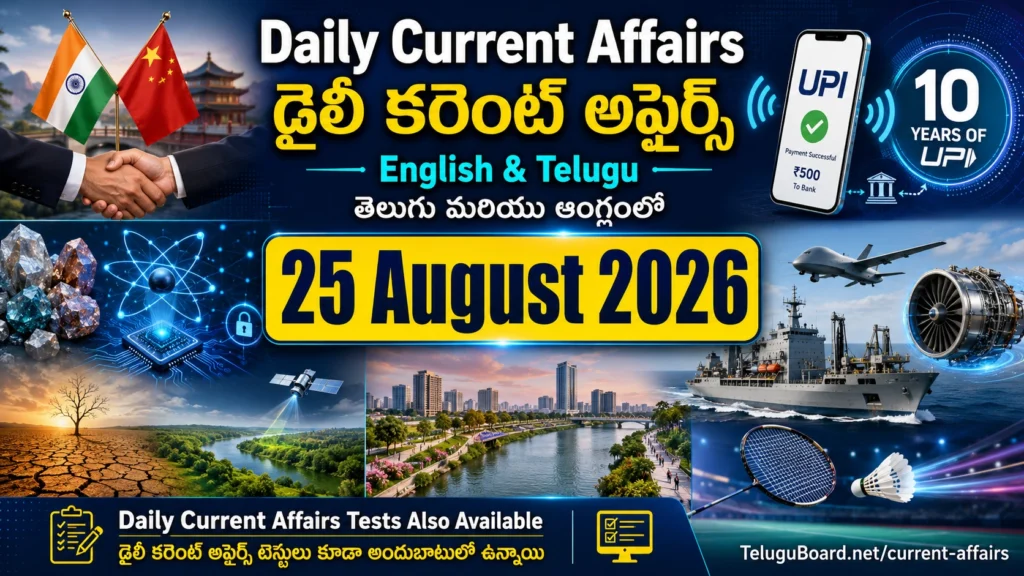 CURRENT AFFAIRS TEST – 25 AUGUST 2026