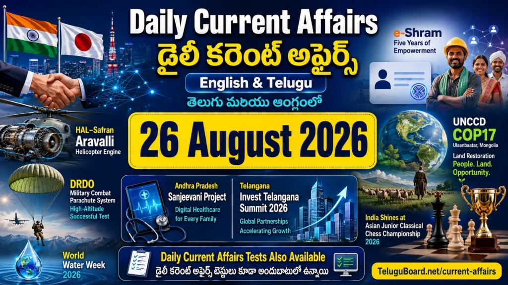 CURRENT AFFAIRS TEST – 26 AUGUST 2026