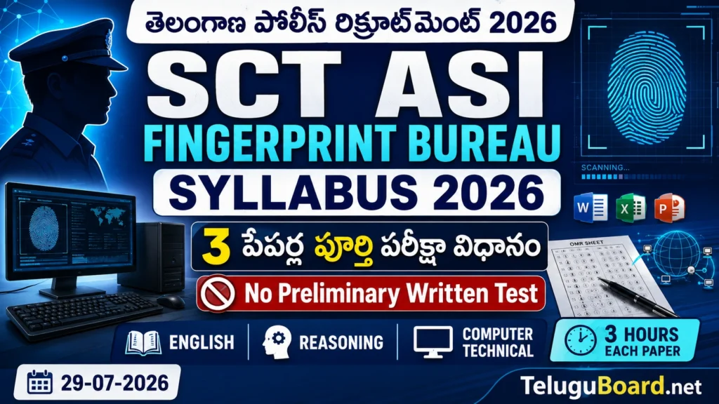 Telangana Police SCT ASI Fingerprint Bureau Syllabus and Exam Pattern 2026