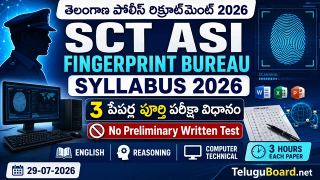 Telangana Police SCT ASI Fingerprint Bureau Syllabus and Exam Pattern 2026