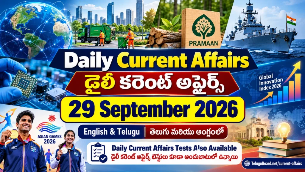 CURRENT AFFAIRS TEST – 29 SEPTEMBER 2026
