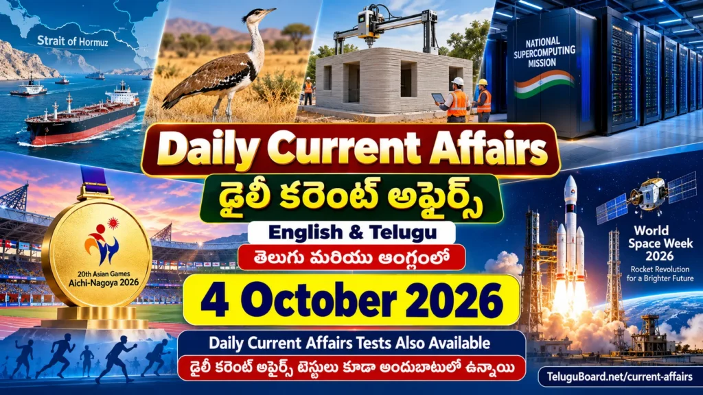 CURRENT AFFAIRS TEST – 4 OCTOBER 2026